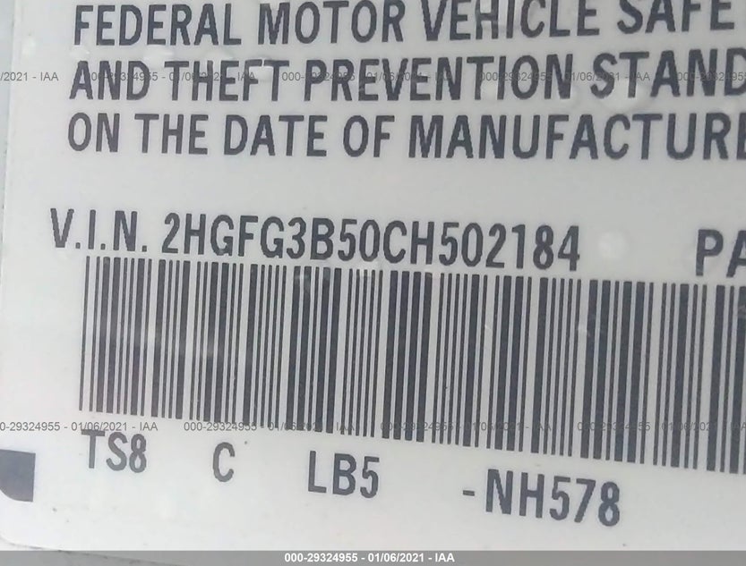 2HGFG3B50CH502184