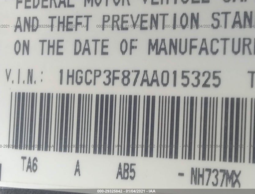 1HGCP3F87AA015325
