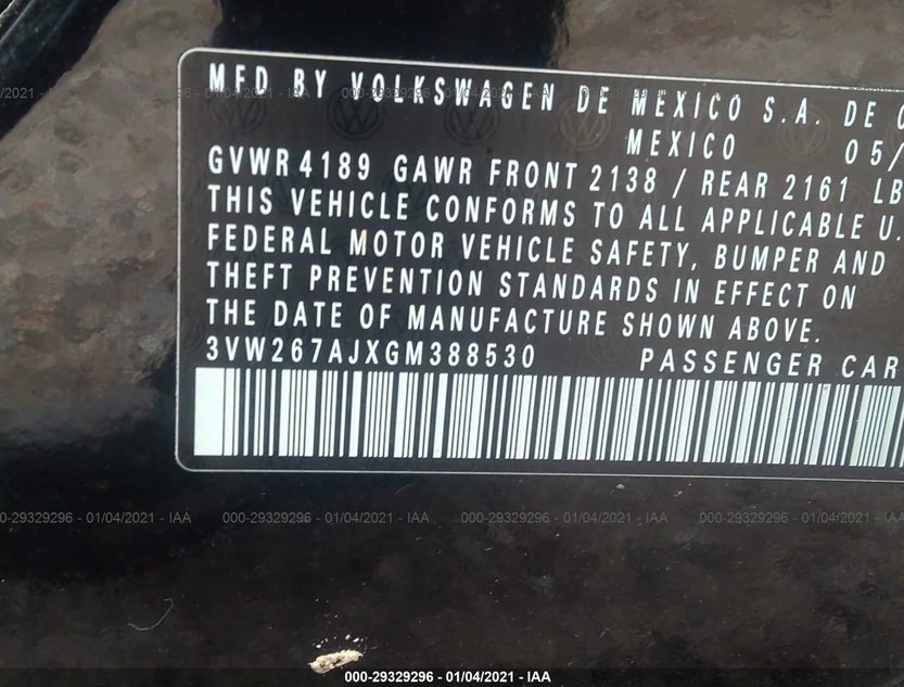 3VW267AJXGM388530