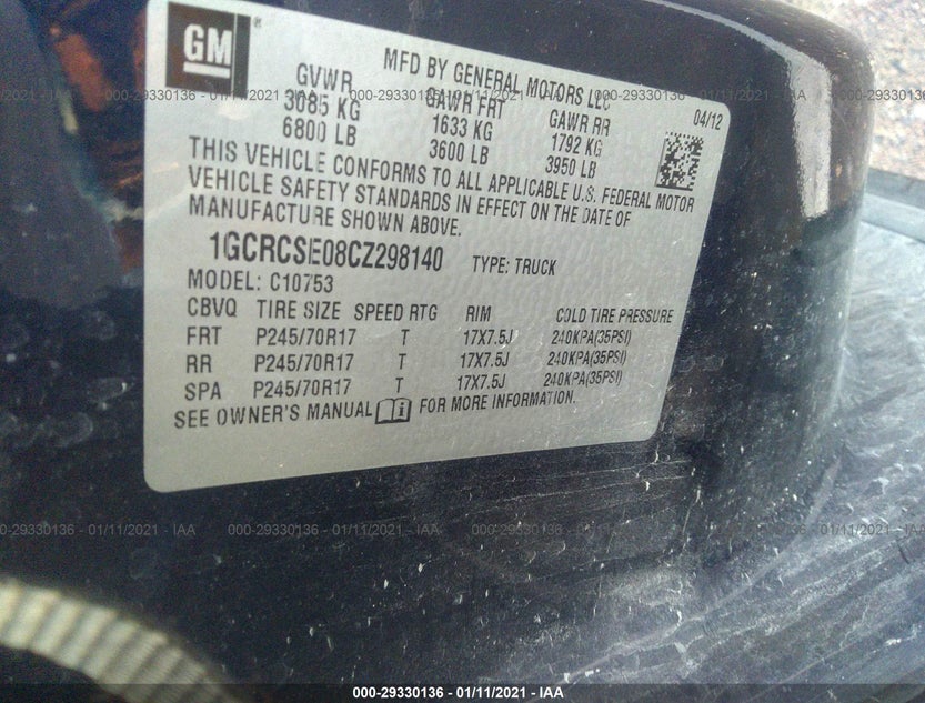 1GCRCSE08CZ298140