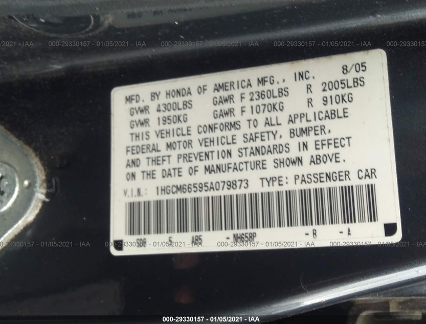 1HGCM66595A079873