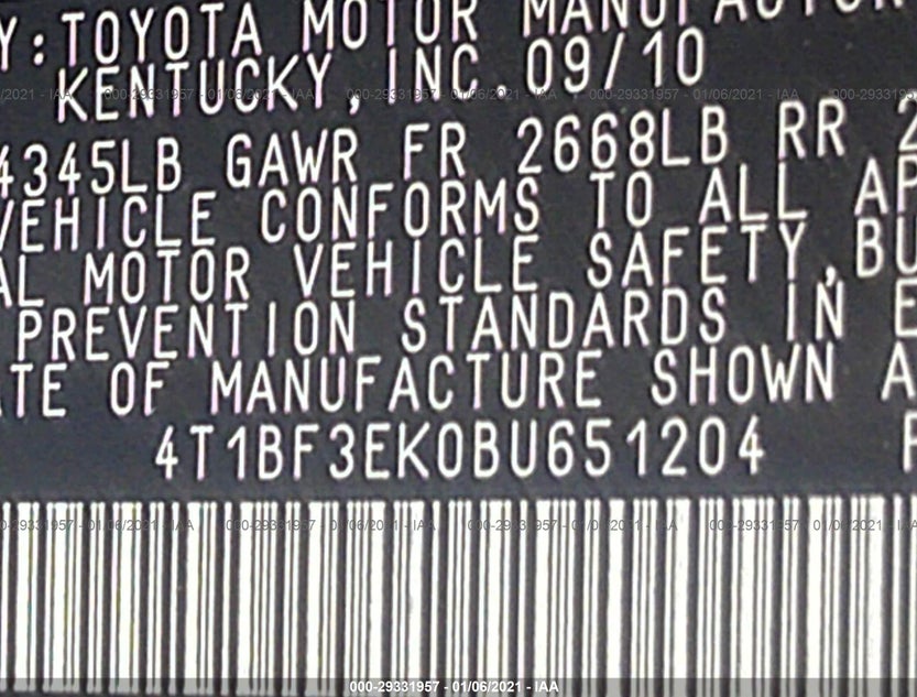 4T1BF3EK0BU651204