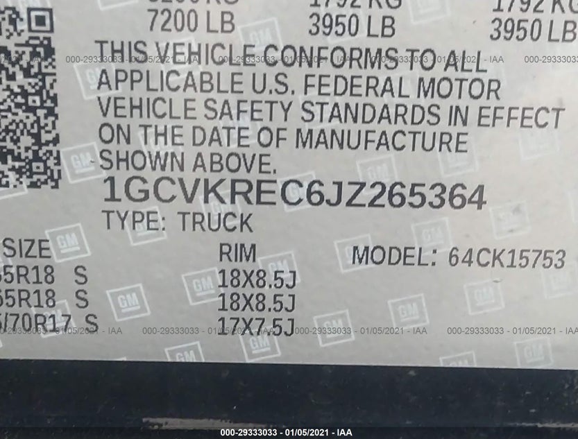 1GCVKREC6JZ265364