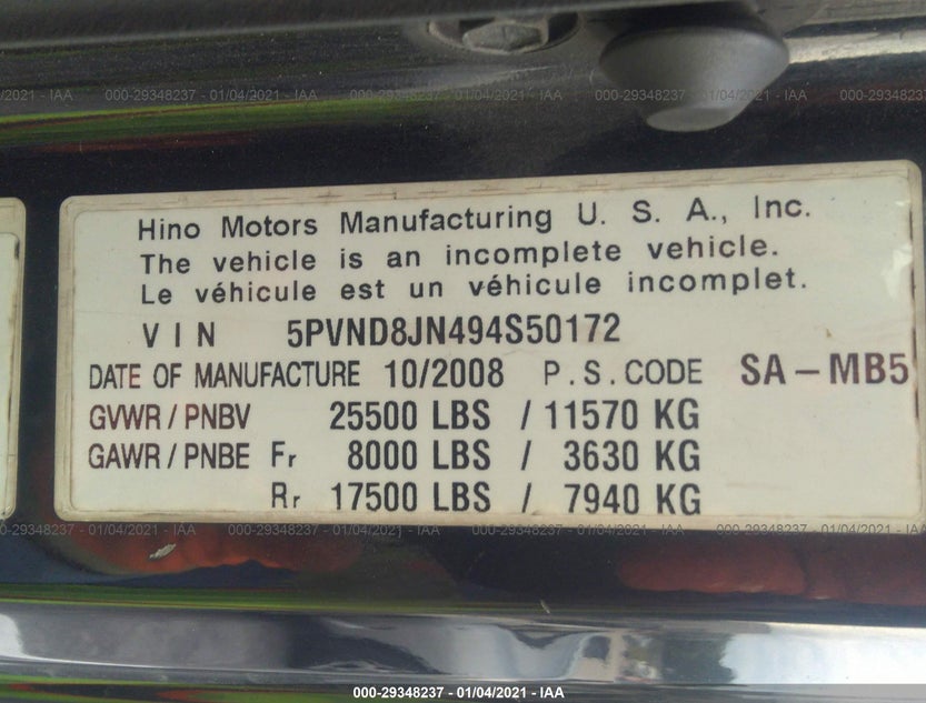 5PVND8JN494S50172