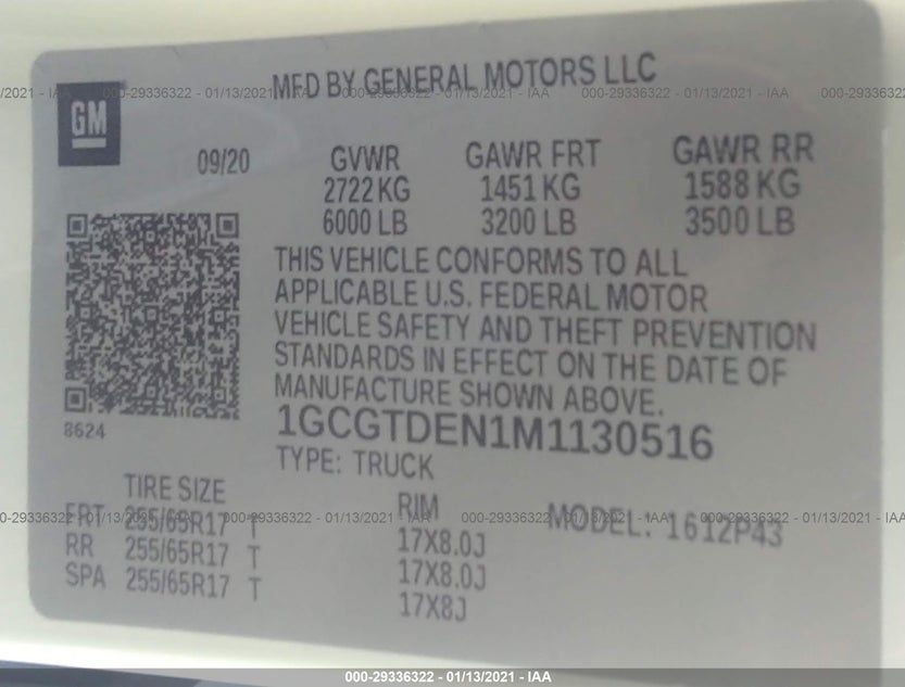 1GCGTDEN1M1130516