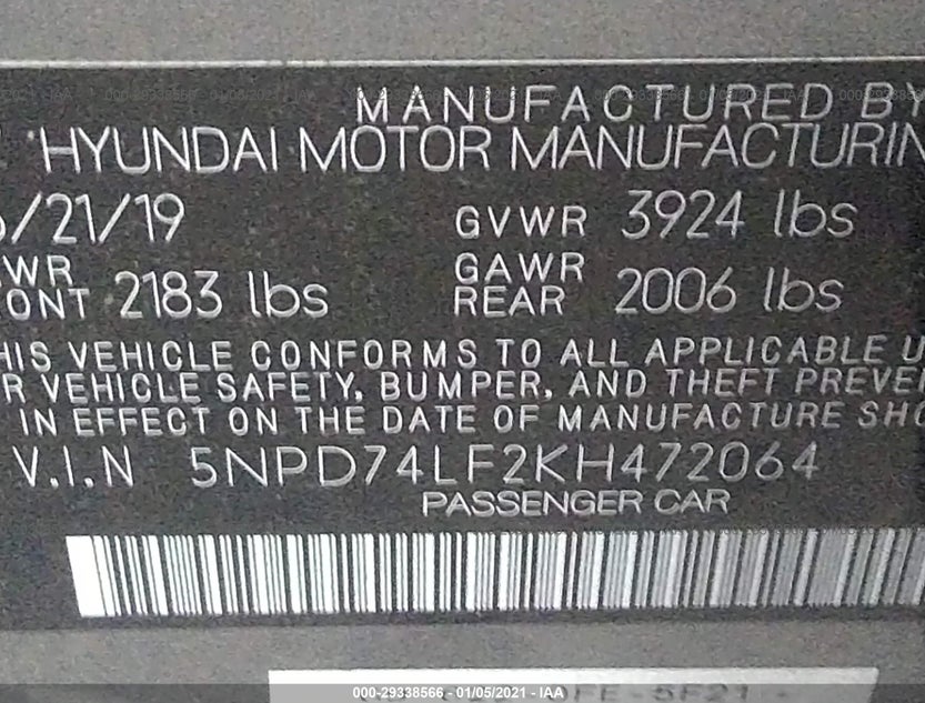 5NPD74LF2KH472064