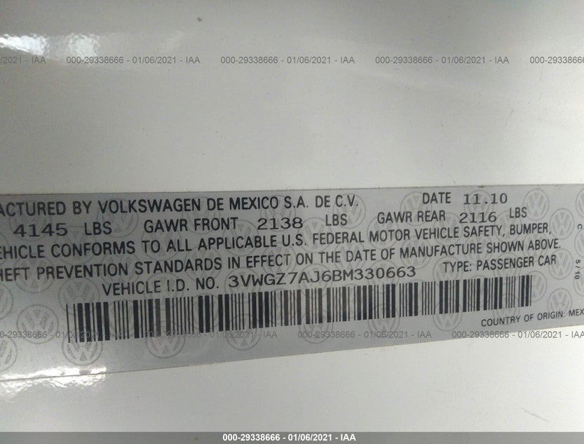 3VWGZ7AJ6BM330663