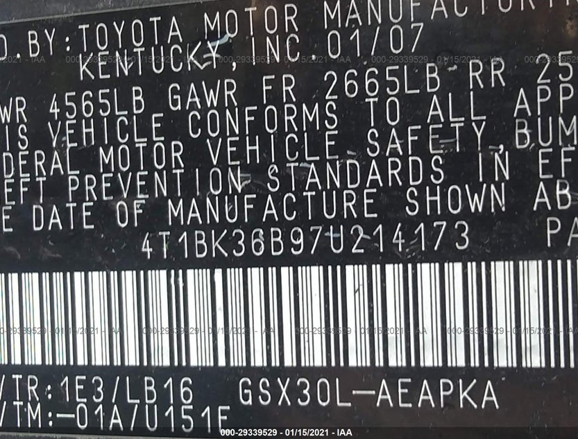 4T1BK36B97U214173