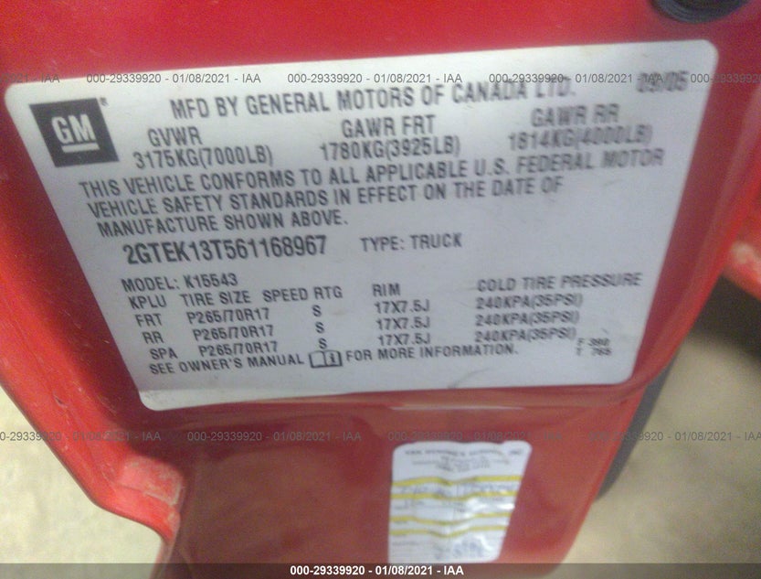 2GTEK13T561168967