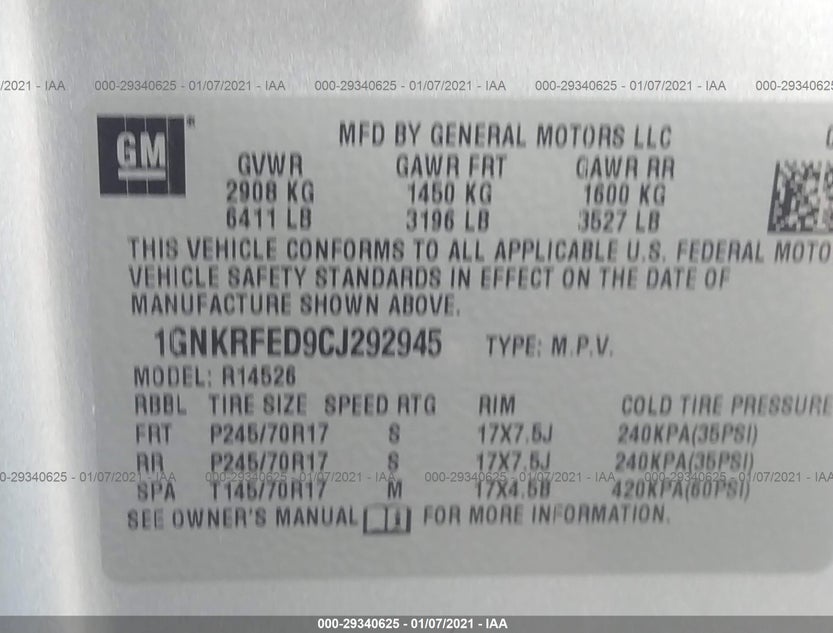 1GNKRFED9CJ292945