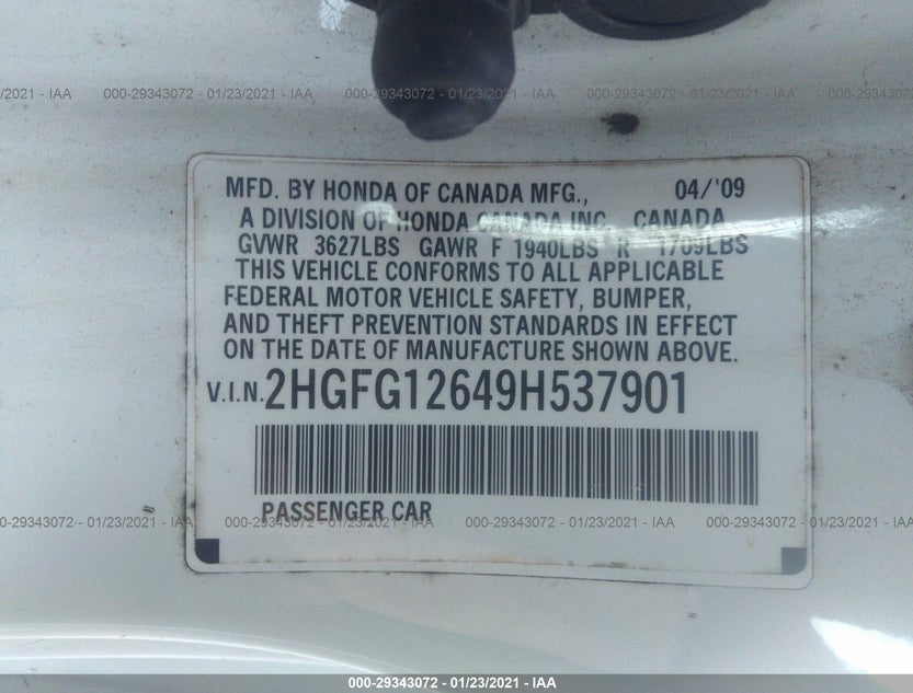 2HGFG12649H537901