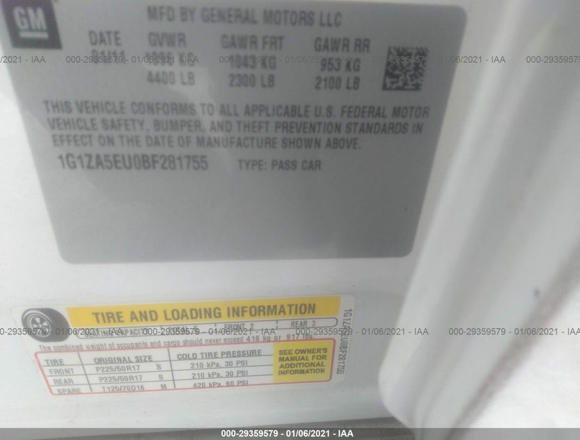 1G1ZA5EU0BF281755