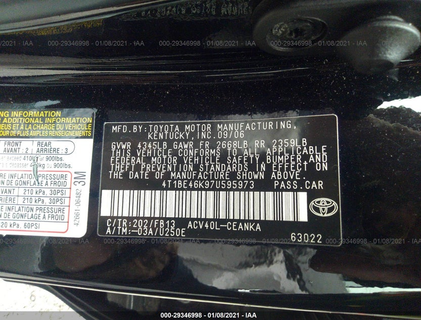 4T1BE46K97U595973