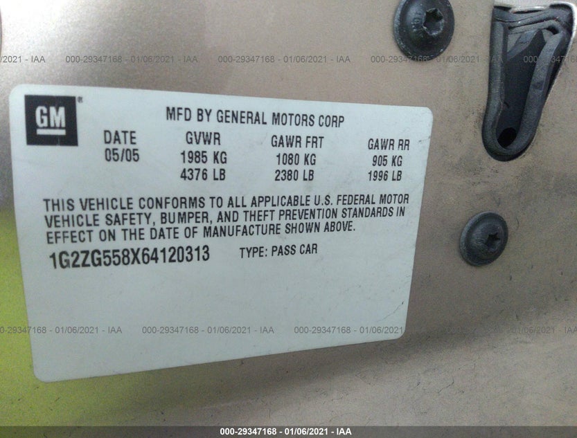 1G2ZG558X64120313