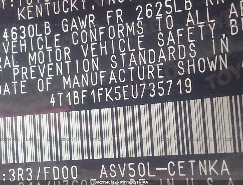 4T1BF1FK5EU735719