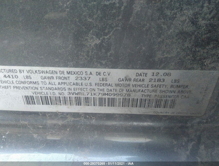 3VWRL71K79M099978
