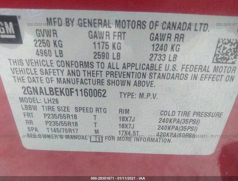 2GNALBEK0F1160062