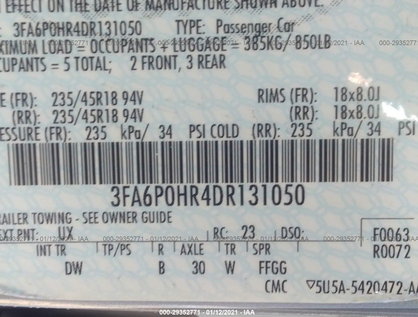 3FA6P0HR4DR131050