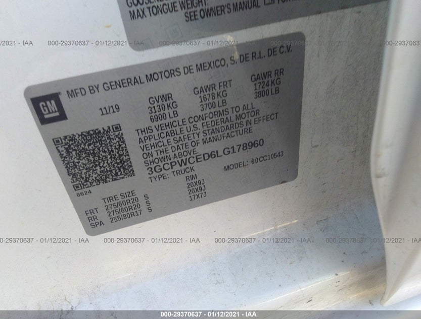 3GCPWCED6LG178960