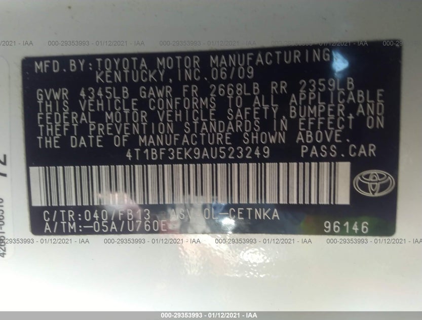 4T1BF3EK9AU523249