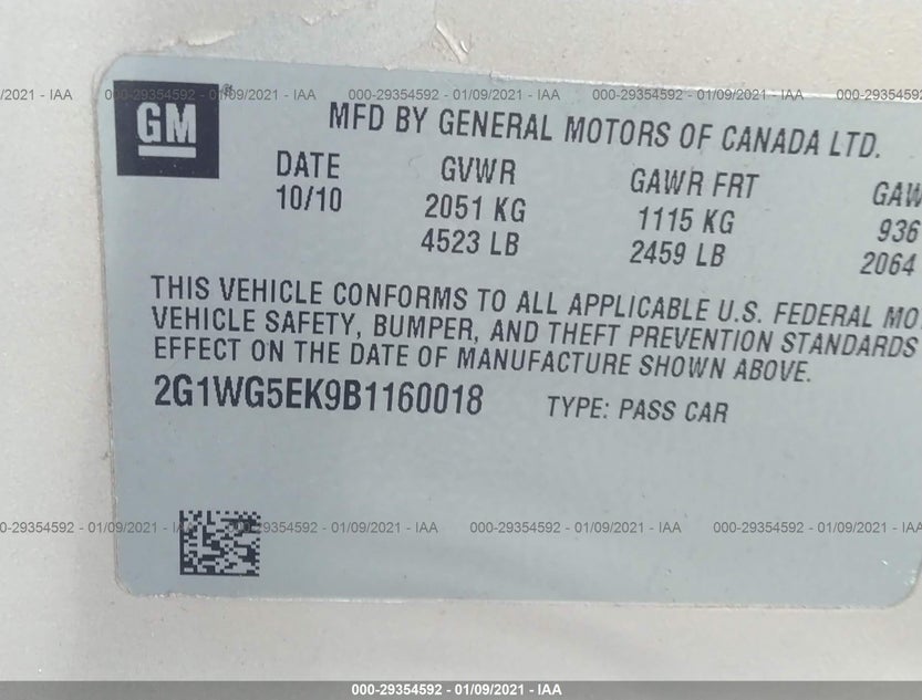 2G1WG5EK9B1160018