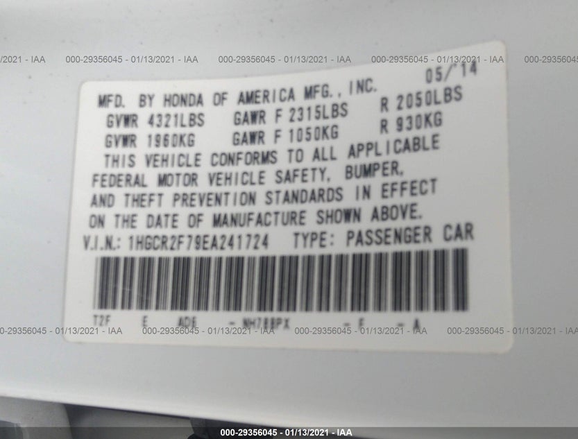 1HGCR2F79EA241724