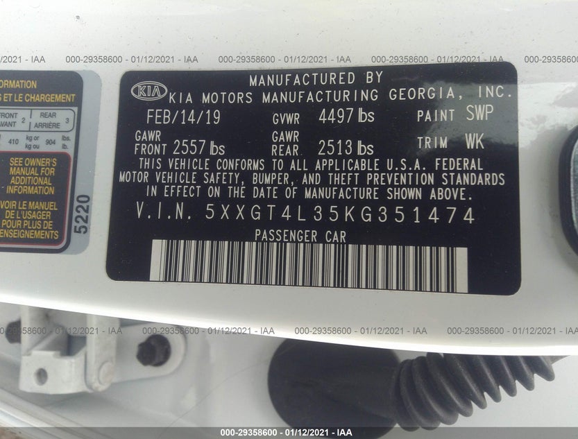 5XXGT4L35KG351474