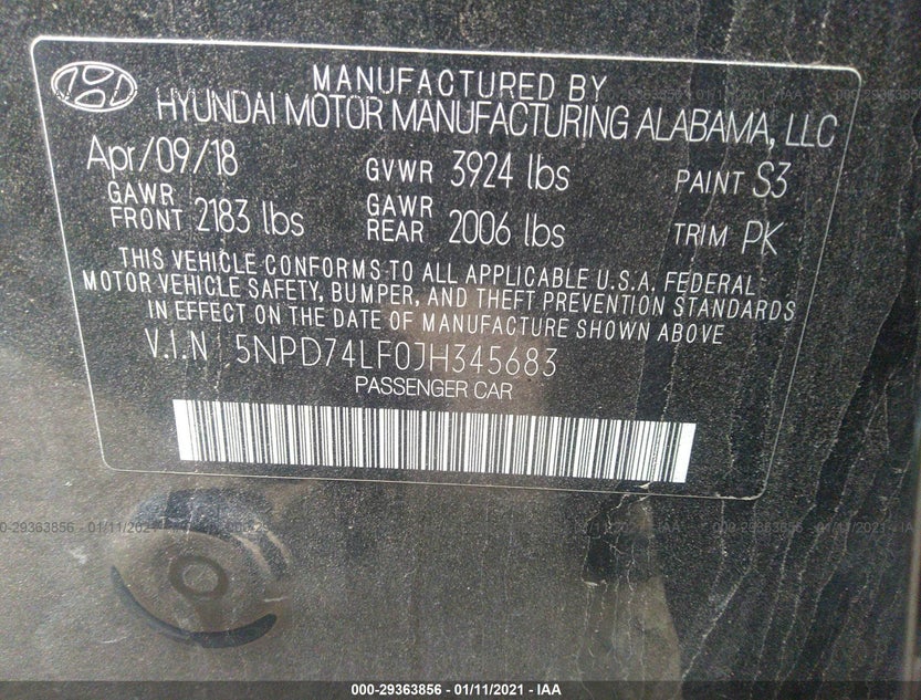 5NPD74LF0JH345683