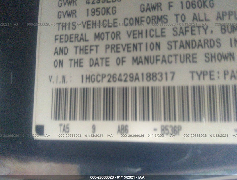 1HGCP26429A188317