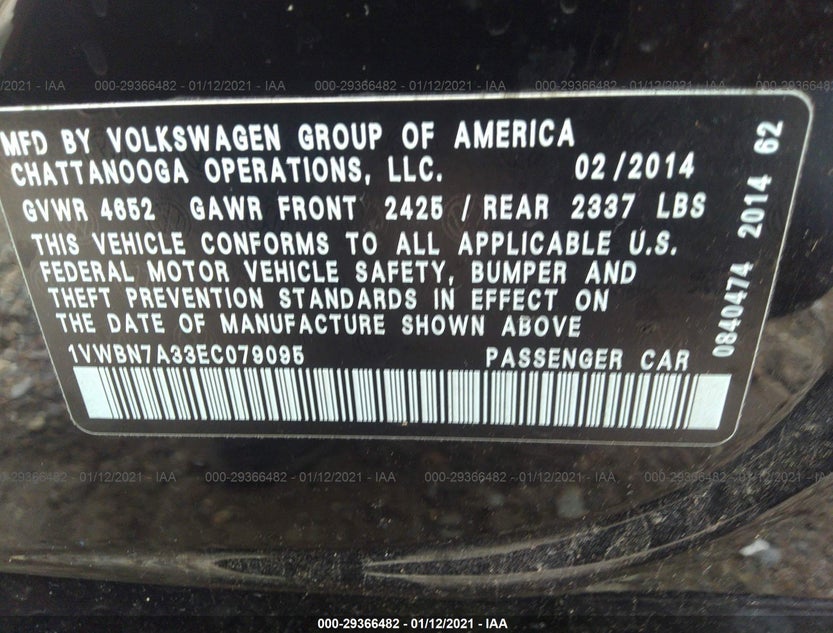 1VWBN7A33EC079095