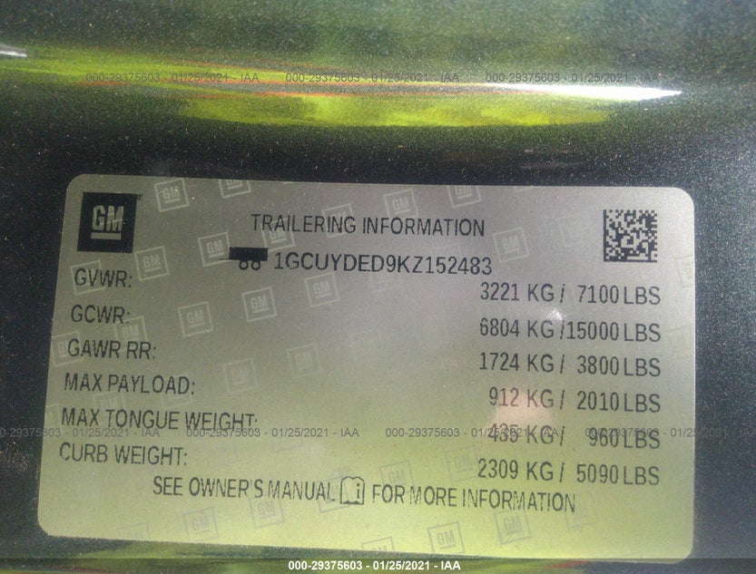 1GCUYDED9KZ152483
