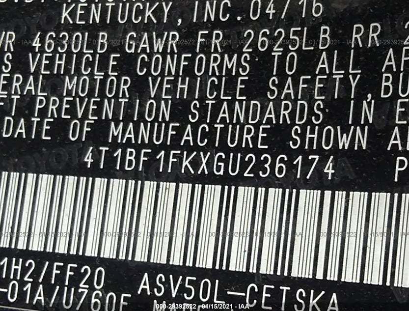 4T1BF1FKXGU236174