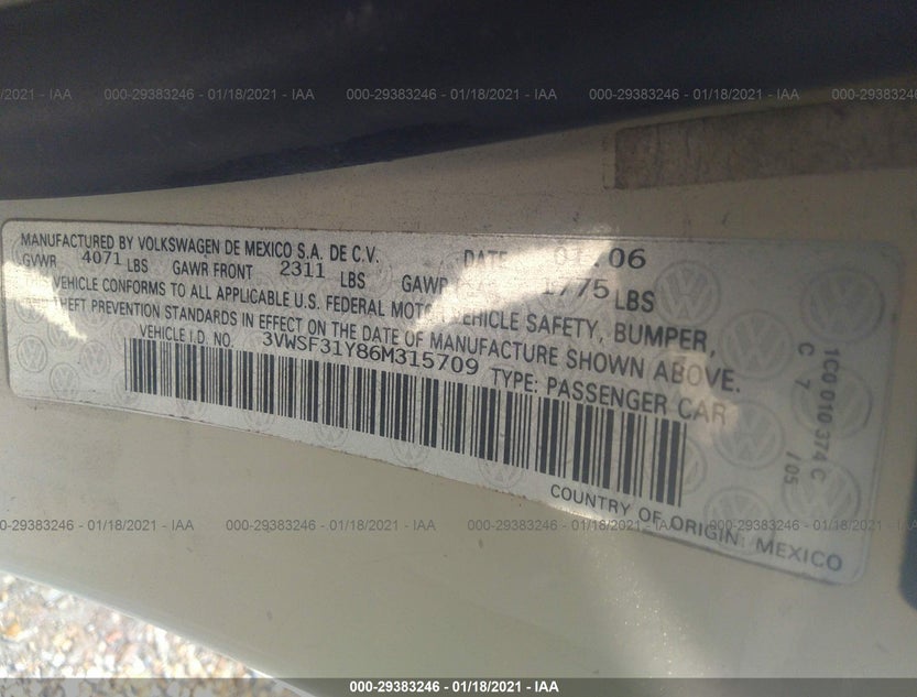 3VWSF31Y86M315709