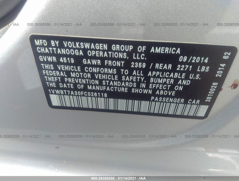 1VWBT7A30FC026118
