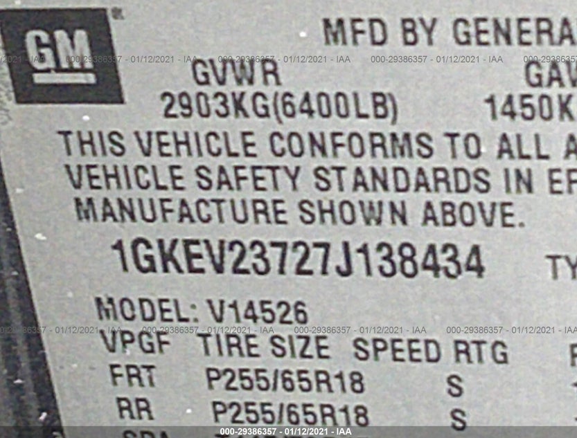 1GKEV23727J138434