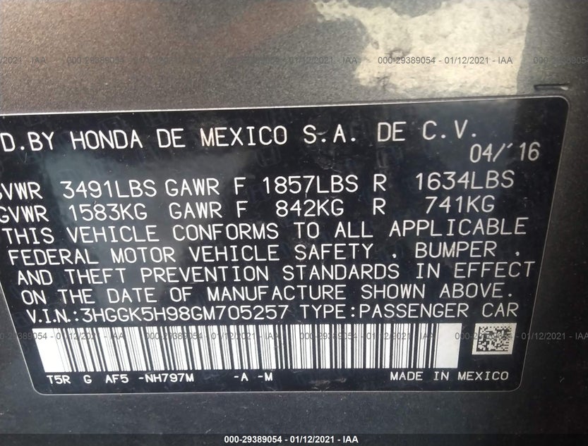 3HGGK5H98GM705257