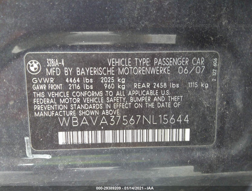 WBAVA37567NL15644
