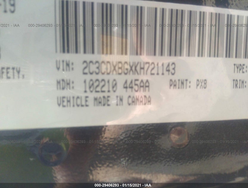 2C3CDXBGXKH721143