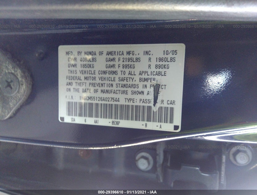 1HGCM55126A027544