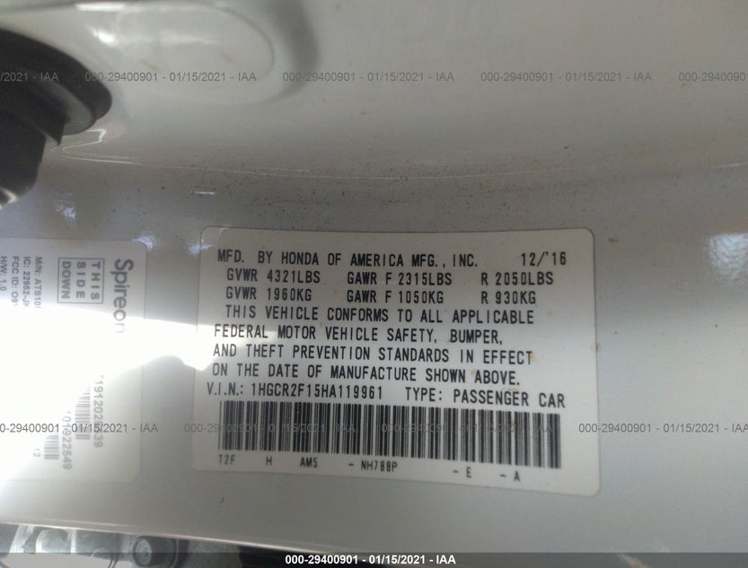 1HGCR2F15HA119961