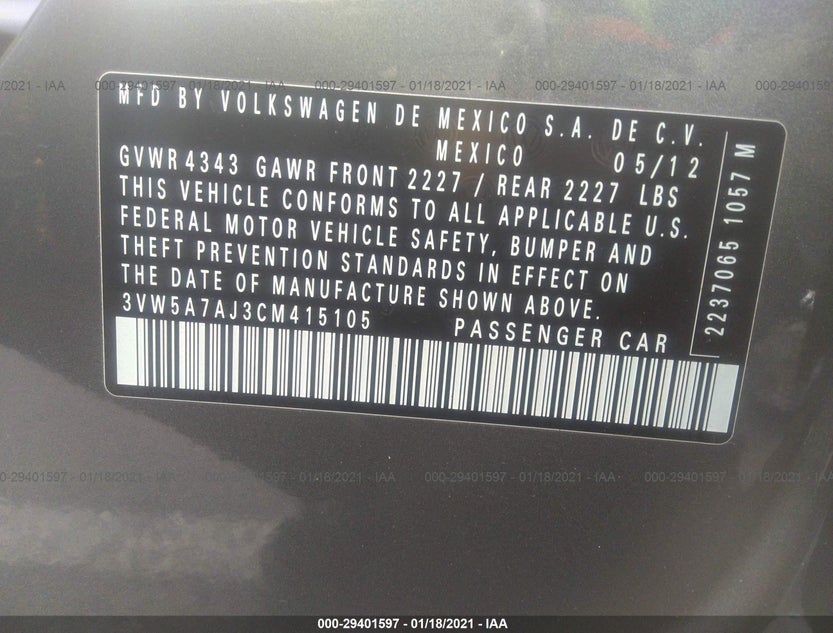 3VW5A7AJ3CM415105
