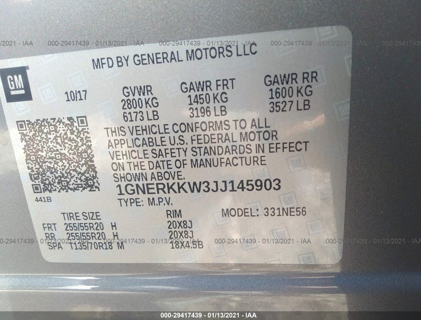 1GNERKKW3JJ145903