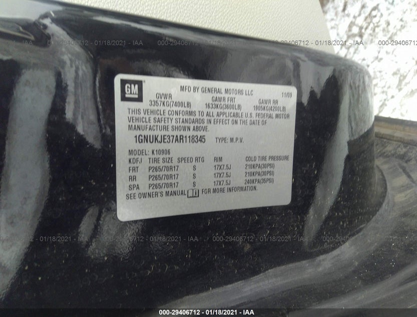 1GNUKJE37AR118345