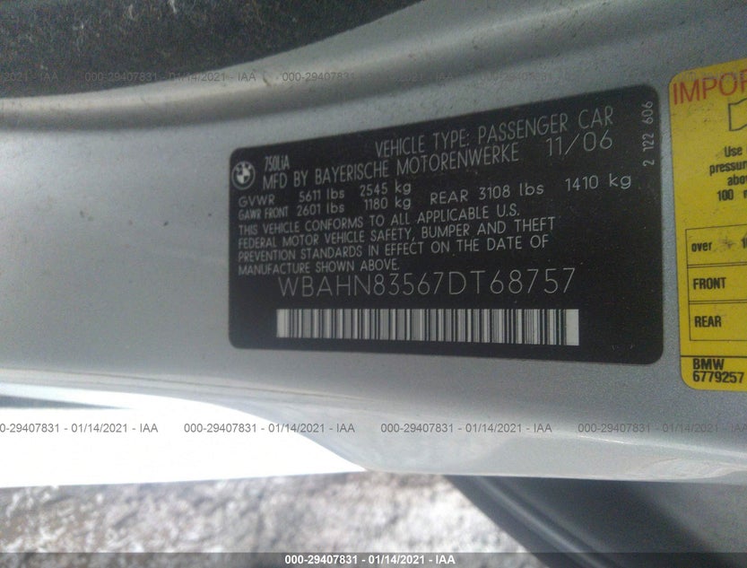 WBAHN83567DT68757