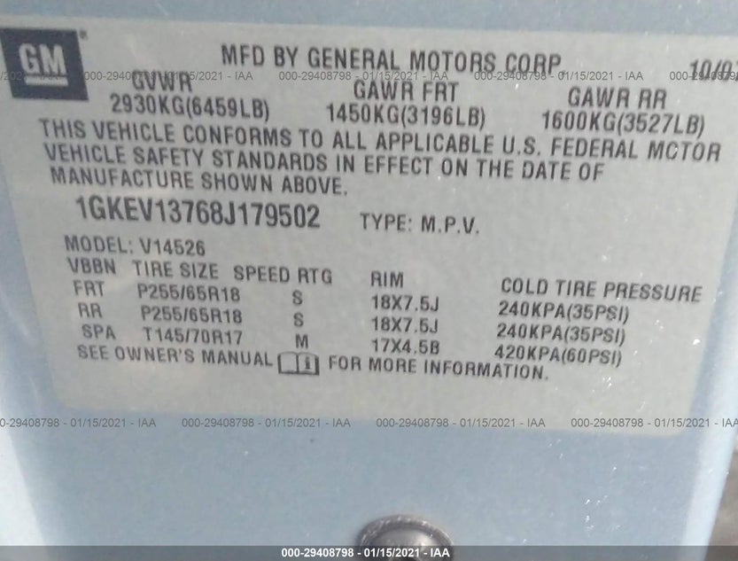 1GKEV13768J179502