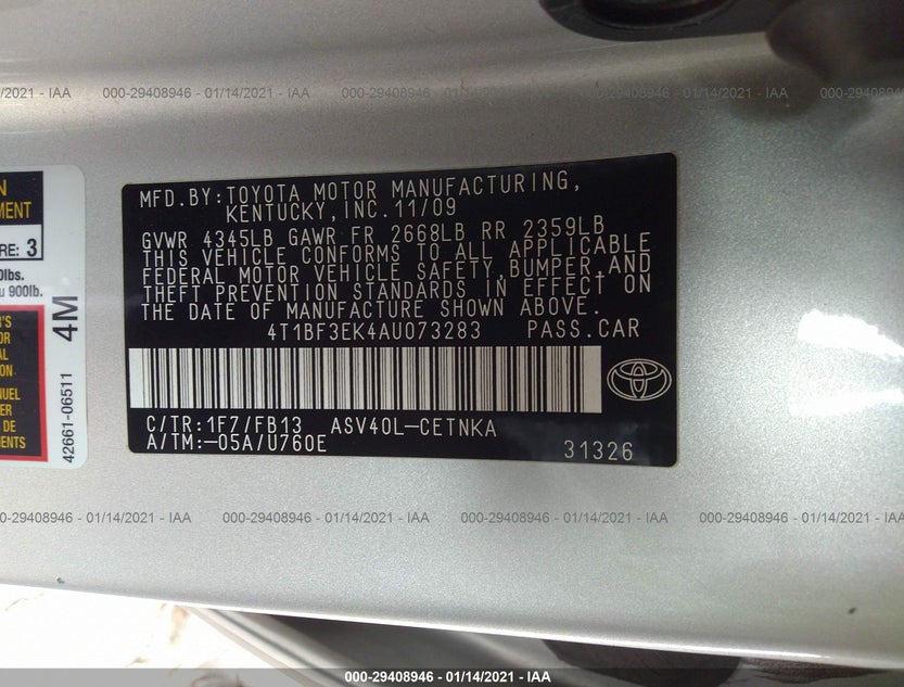 4T1BF3EK4AU073283