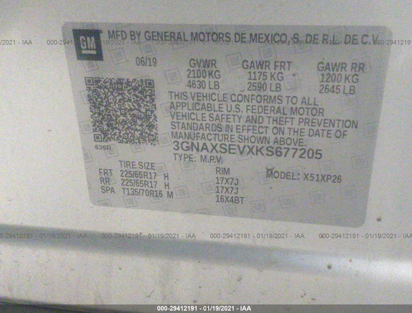 3GNAXSEVXKS677205
