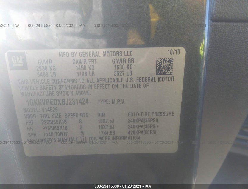 1GKKVPEDXBJ231424