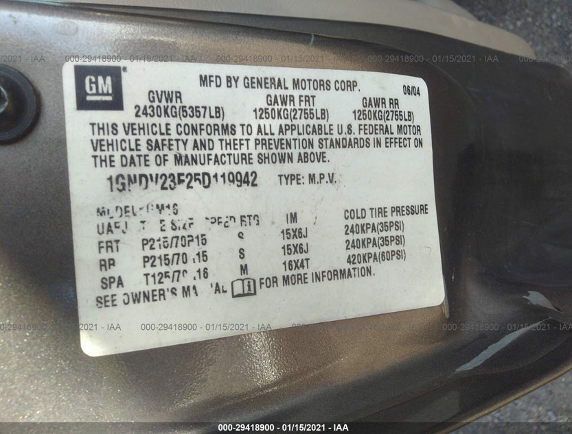 1GNDV23E25D119942