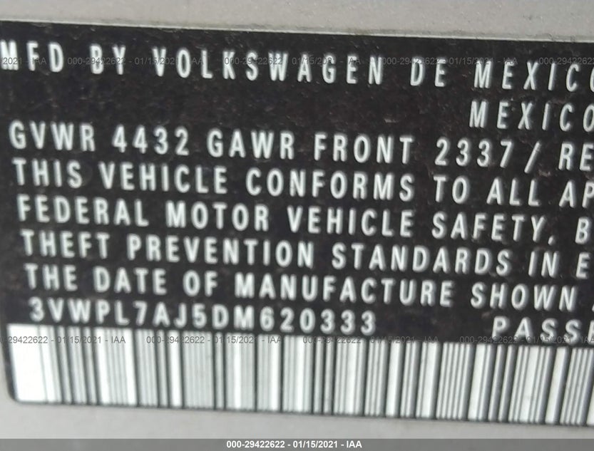 3VWPL7AJ5DM620333